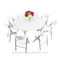 Niceway Portable White Plastic Klapptisch Falten in der Hälfte Round Table 12 Sitzer heraus Möbel